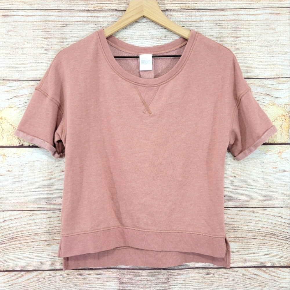 Stars Above dusty rose fleece short sleeve sweater